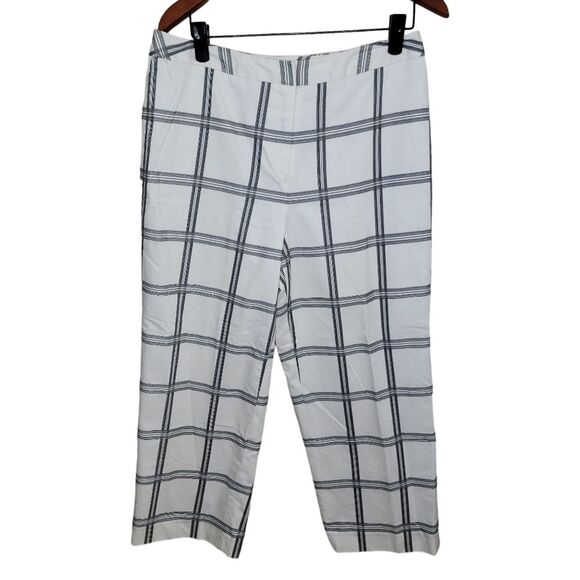 Talbots windowpane high waist wide leg  crop Pants slacks size 12 - Picture 1 of 5
